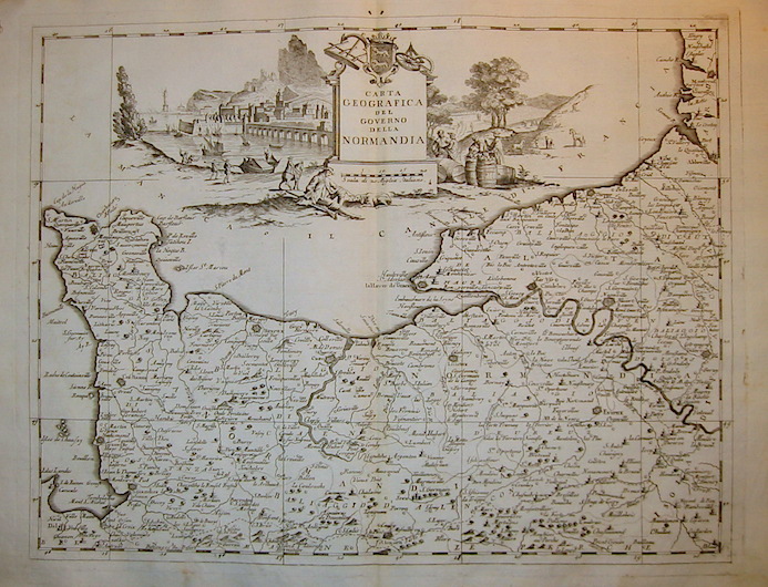 Albrizzi Giambattista (1698-1777) Carta geografica del Governo della Normandia 1750 Venezia 